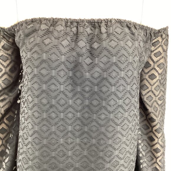 Buddy Love Black Off-The-Shoulder‎ Dress Size Medium Long Sleeves - Picture 6 of 8